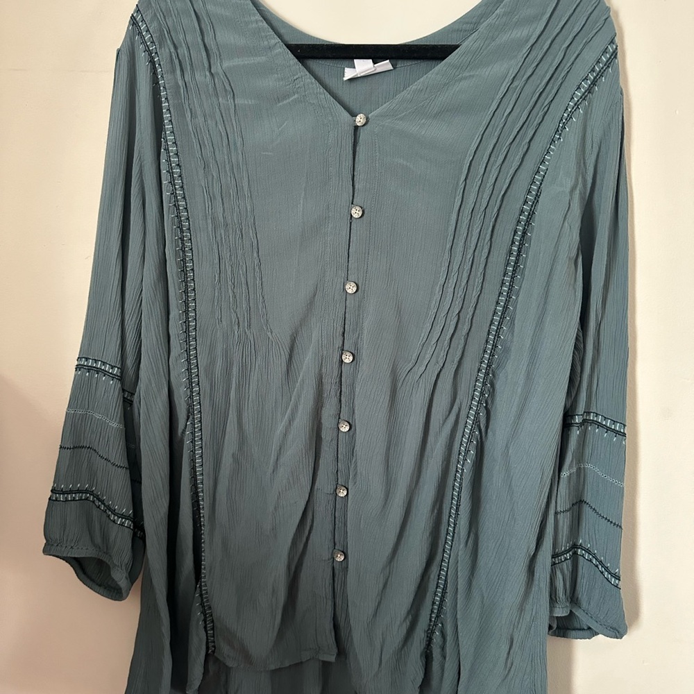 J. Jill Teal Button-Down Top